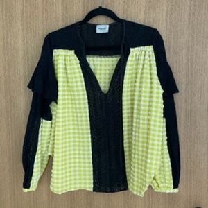 Rachel Comey Lace Willow Top Yellow/Black size 2